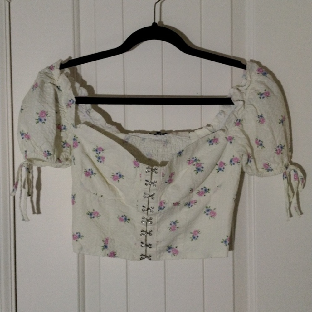 Yellow Floral Bustier Top